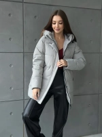 Куртка осенняя с капюшоном удлиненная