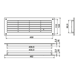 Решетка накладная 460х125 мм ZERNBERG МВ 450/2