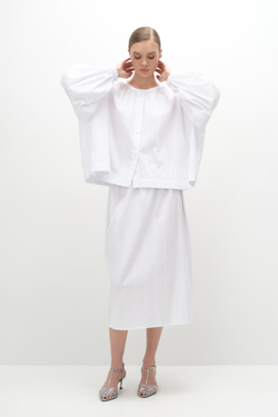 Блуза пышная из фактурного хлопка