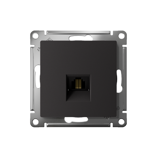 Розетка телефонная 1-м СП AtlasDesign RJ11 механизм карбон SE ATN001081