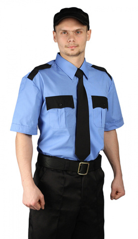 Рубашка охранника взаправку с коротким рукавом