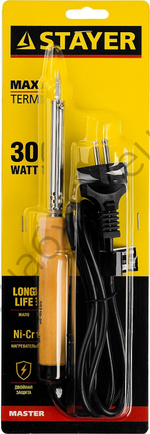 STAYER MAXTerm 30Вт конус, Электропаяльник с деревянной рукояткой (55310-30)