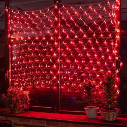 ULD-N2520-240-DTA RED IP20 Сетка светодиодная с контроллером. 240 светодиодов. 2.5х2 м. красная. IP20. провод прозрачный