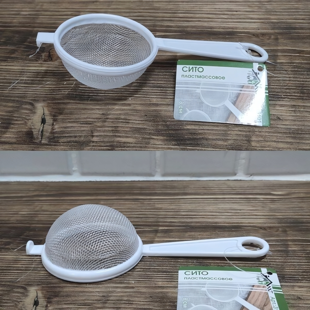 Сито пластмассовое 8 см с ручкой цвет в ассортименте