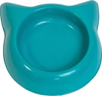 Миска Кошка для кошек, пластиковая,Yami-Yami  бирюзовая, 16 см, 250 мл