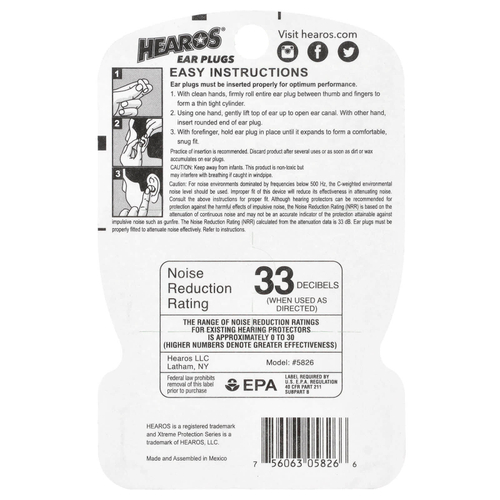 Hearos, Беруши Xtreme Protection ™, синие, NRR 33, 14 пар