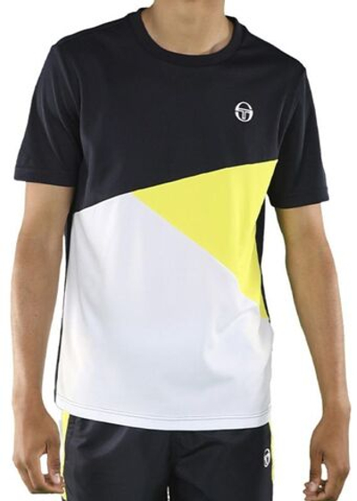 Мужская теннисная футболка Sergio Tacchini Equilatero PL T-shirt - navy/yellow