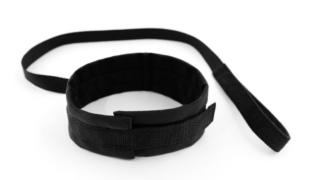 Черный ошейник My rules с поводком (Цвет: черный)