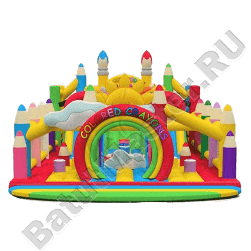 Надувная полоса препятствий "Коробка с карандашами"