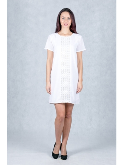 Платье женское с ажурными вставками, белый 546955