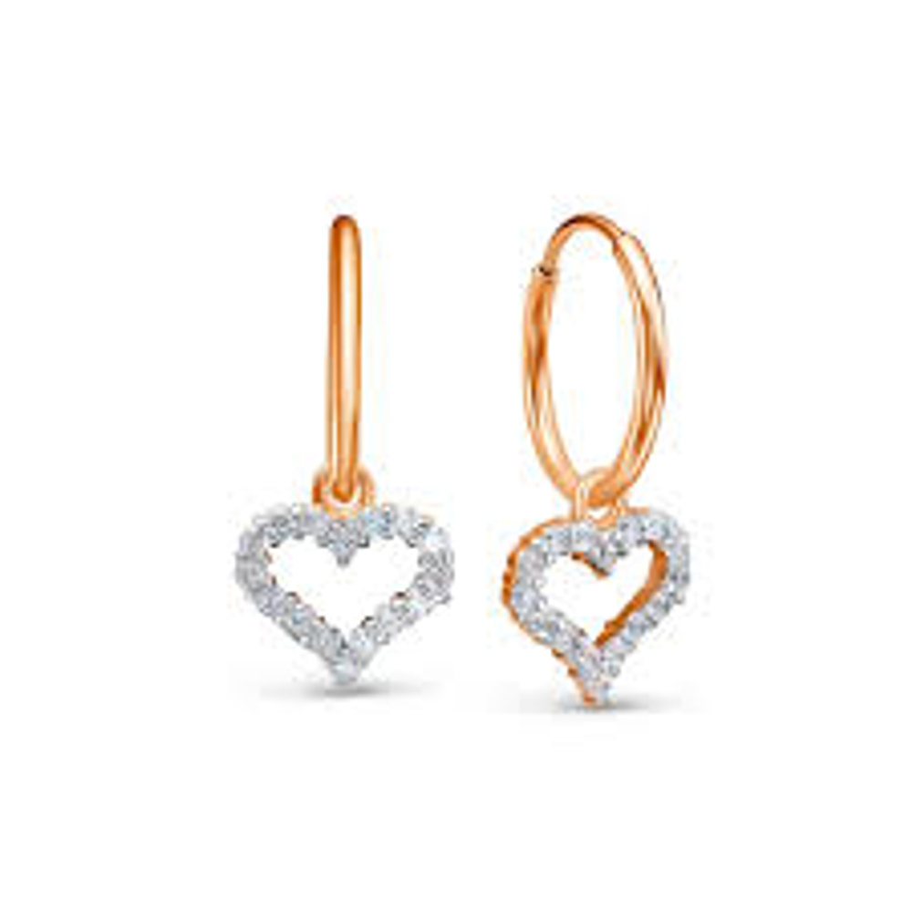 Серьги из золота с фианитами