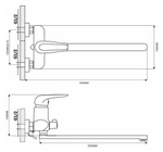 СМЕСИТЕЛЬ EKKO Д/ВАННЫ ДЛ.ИЗЛИВ ПЕРЕКЛЮЧАТЕЛЬ В КОРП E22102