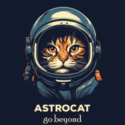 принт PewPewCat Astrocat Go beyond темно-синий