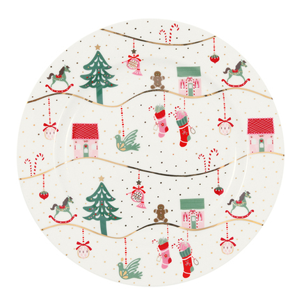 Тарелка Laura christmas gold