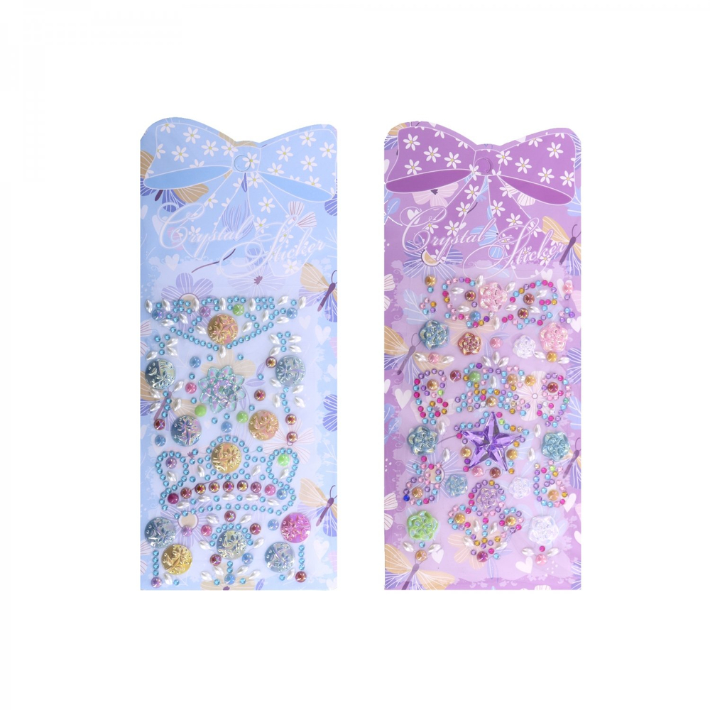 Наклейки-стразы Alingar, акриловые, "Праздничное ассорти", цветочки, звездочки, корона, пакет с европодвесом