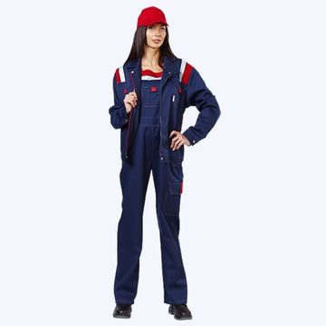 Костюм женский "Авангард" полукомбинезон (т.синий/красный)