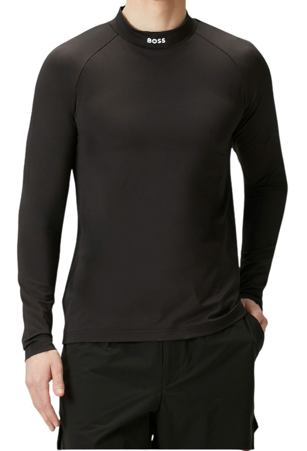 Мужская теннисная футболка с длинным рукавом BOSS Tock Active Long-Sleeved - black