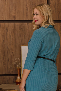 Трикотажное платье 1469оп, голубой #133Г051469оп