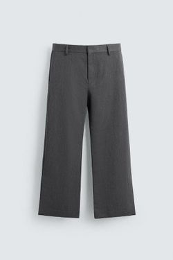 ZARA БРЮКИ FLARED FIT, СЕРЫЙ