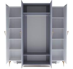 Шкаф 4-х дверный "Самира" серо-белая