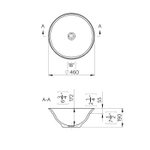 Раковина TW collection TWCL2103BL накладная 46 см, цвет белый глянцевый