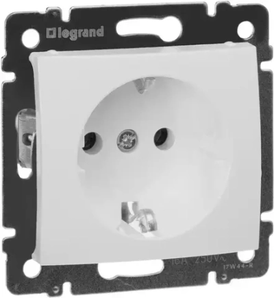 Розетка одинарная с заземлением Legrand Valena (скрытая установка) - Белая 5 шт