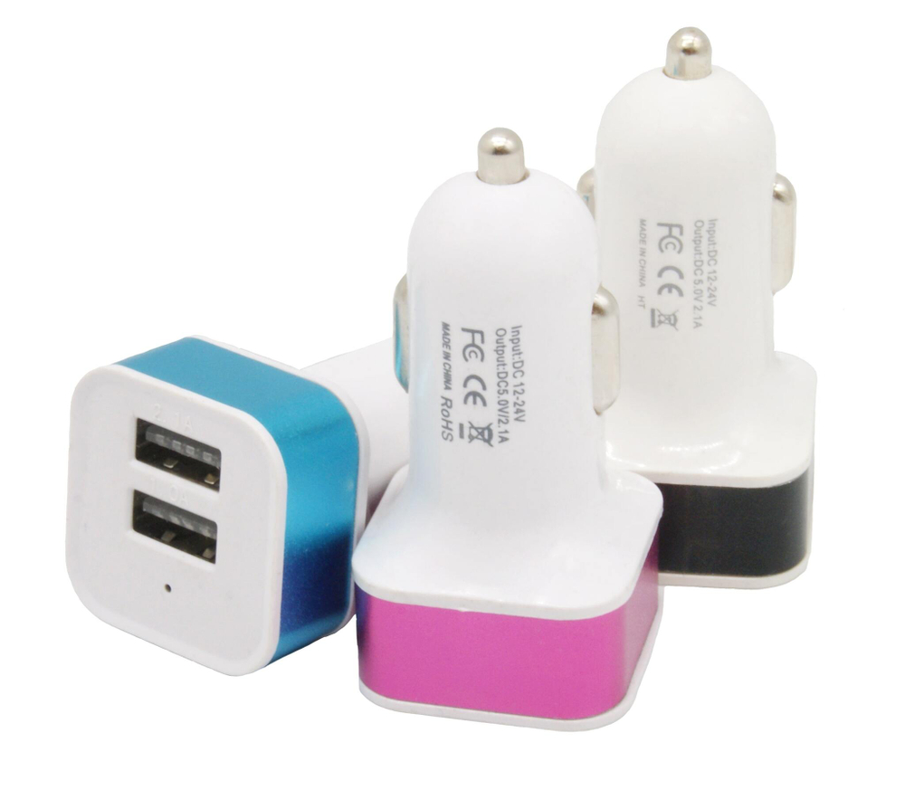 Автомобильный адаптер питания B2 2USB 1A (Mix)