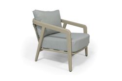 "Брюссель" кресло из искусстенного ротанга, цвет серый, каркас под дерево (холодно-бежевый)