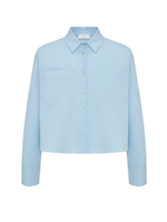 Рубашка укороченная из смесового хлопка голубой