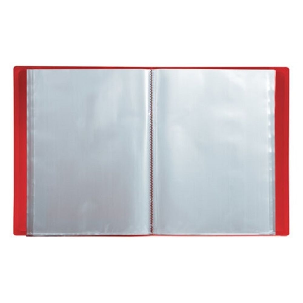 Папка с 60 вкладышами, Brauberg, 800 мкм, корешок 35мм с карманом, красная