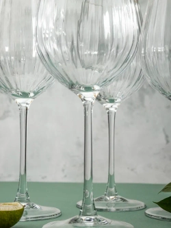 Набор бокалов для вина, 600 мл, 2 шт. с золотой каймой