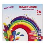 Пластилин классический ЮНЛАНДИЯ "ЮНЫЙ ВОЛШЕБНИК", 24 цветов, 480 г, СО СТЕКОМ, 106511