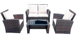 "Портленд" лаунж-зона из искусственного ротанга на 4 персоны, цвет коричневый (К)