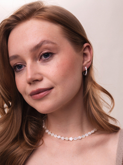Серьги Белые с фианитами