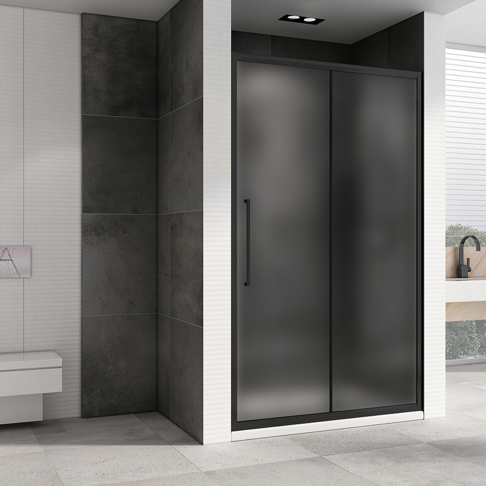 Душевая дверь Abber Schwarzer Diamant 170 AG30170BMH профиль Черный стекло матовое