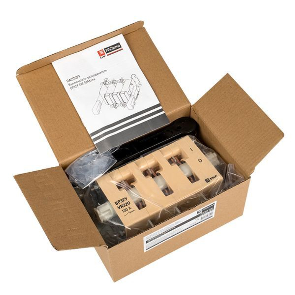 Выключатель-разъединитель ВР32У-31В31250 100А 1 направ, с д/г камерами съемная левая/правая рукоятка MAXima EKF PROxima