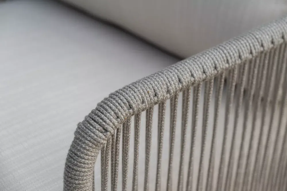 "Альбано" лаунж-зона 5-местная плетеная из роупа (веревки), каркас алюминиевый светло-серый, роуп серый меланж