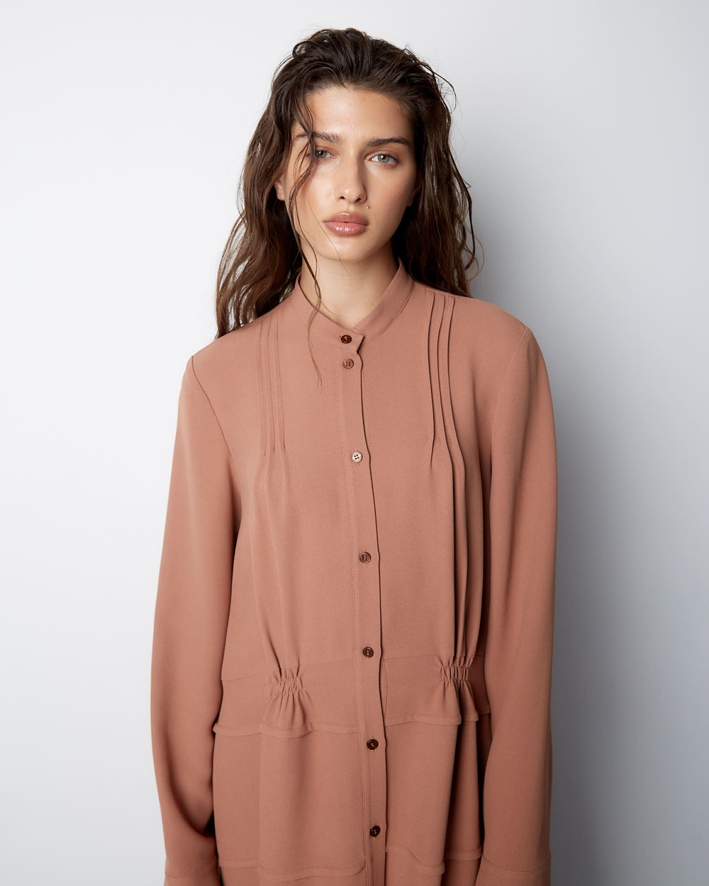 Платье из вискозы Стелла Маккартни карамель