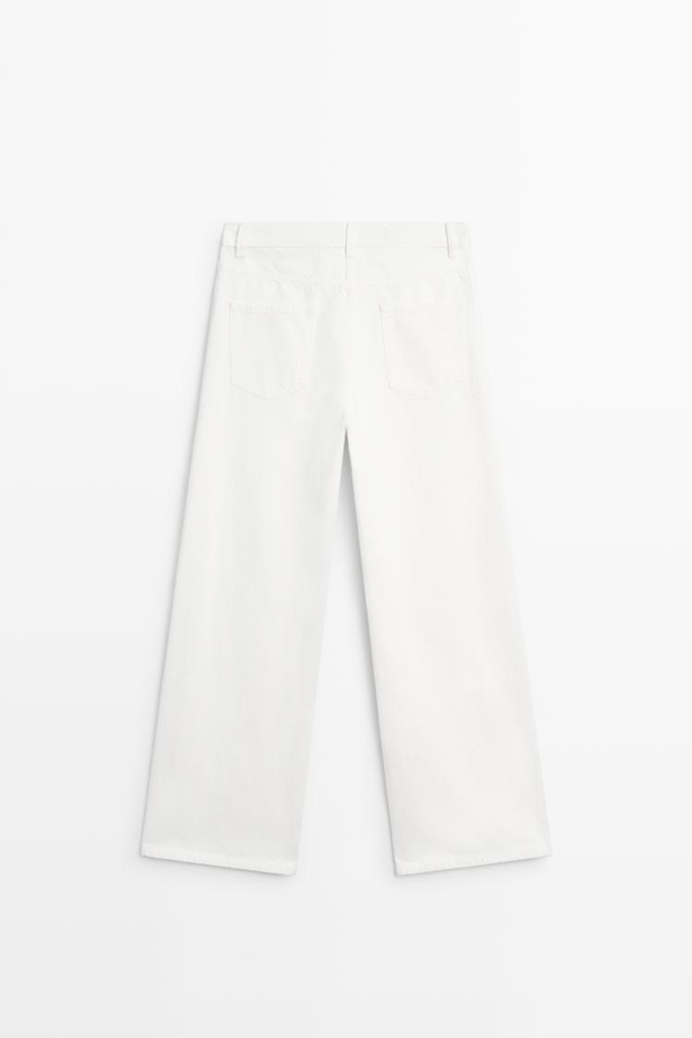 Massimo Dutti Джинсы с высокой талией и широкими штанинами, экрю