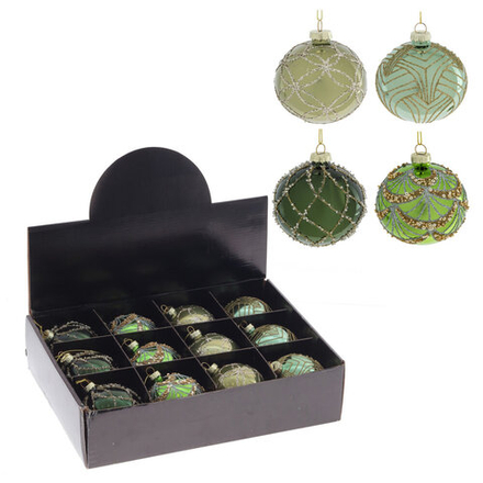 GAEM Набор из 12шт Украшение новогоднее "Шар", D 8 см, L35 W25 H8,5 см