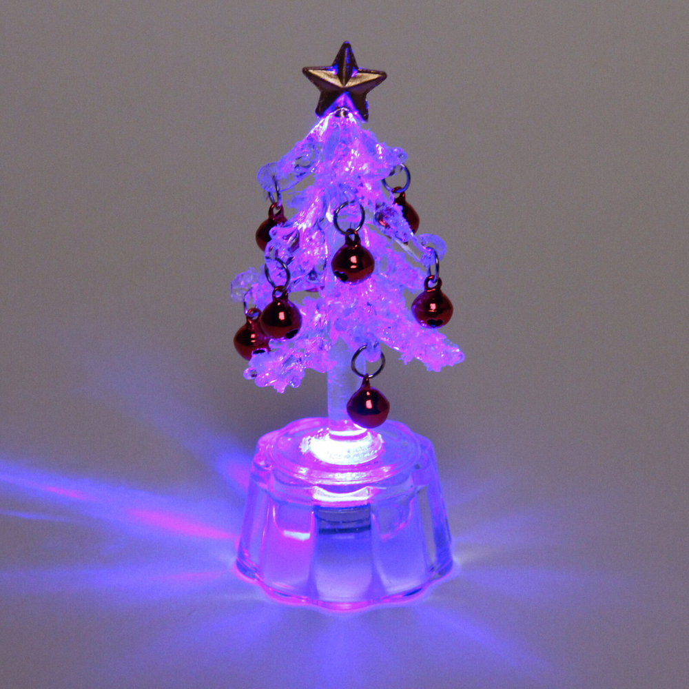 Сувенир с подсветкой «Морозная ёлочка» 7,5*2 см , красный