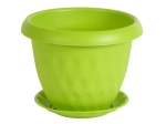 Горшок для цветов пластиковый 0,9л d-14см «Розетта» c поддоном зеленый С125ЗЕЛ