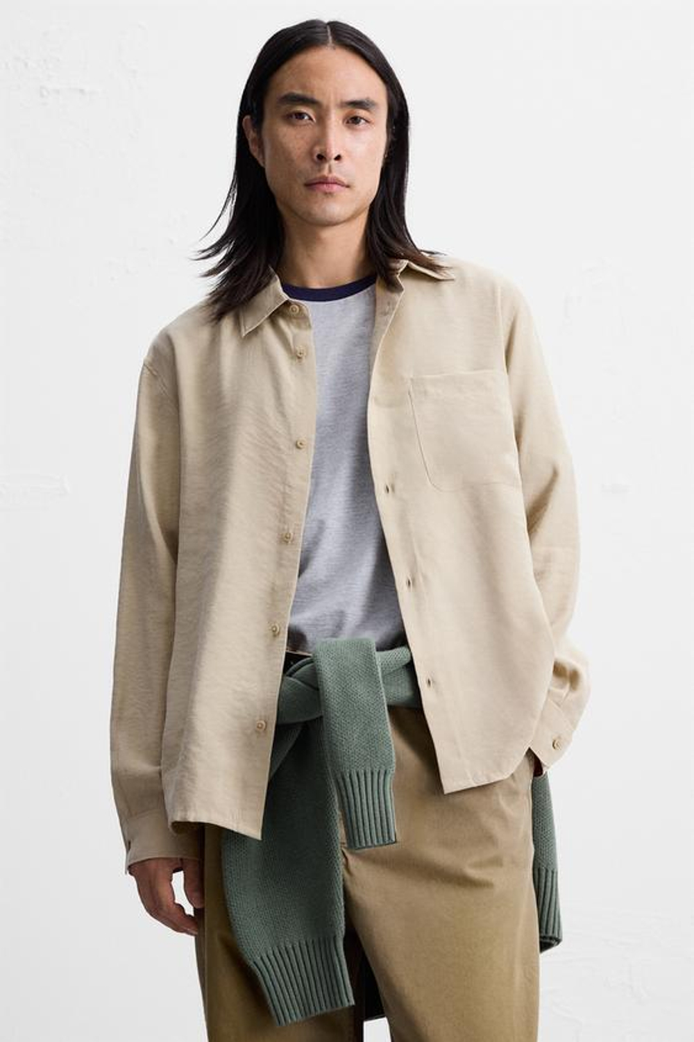 ZARA РУБАШКА REGULAR FIT, РЫЖЕВАТО-КОРИЧНЕВЫЙ