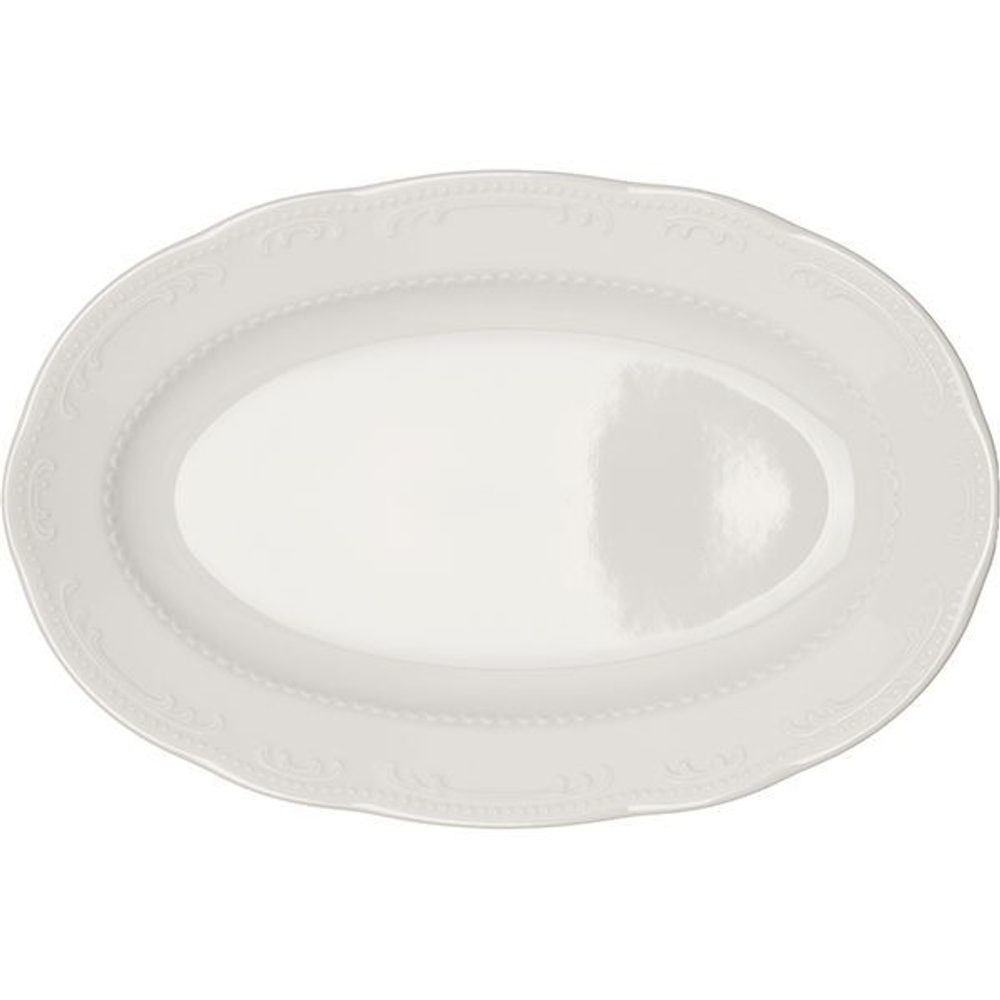 Блюдо «В.Виена» овальное;фарфор;,H=35,L=350,B=230мм;белый (Цвет: белый)