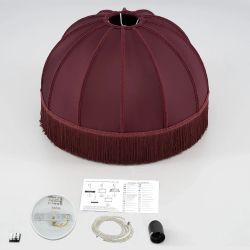 Citilux Базель CL407023 Подвесной светильник патина с красным абажуром