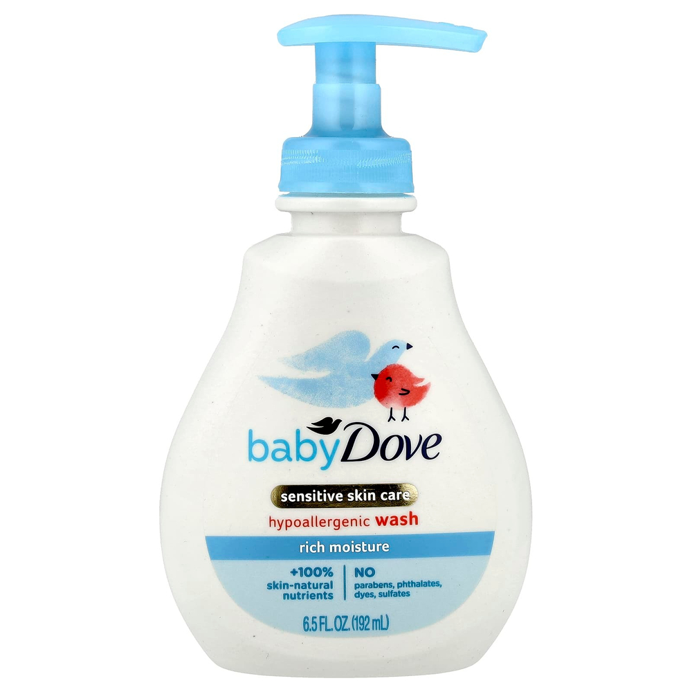 Dove, Baby, Средство для мытья кончиков пальцев ног, насыщенное увлажнение, 6,5 жидких унций (192 мл)