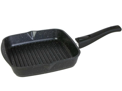 Сковорода гриль 28*28см Гранит black со съемной ручкой