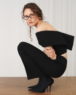 Льняной топ с открытыми плечами