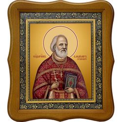 Владимир Зубкович священномученик, пресвитер. Икона на холсте.