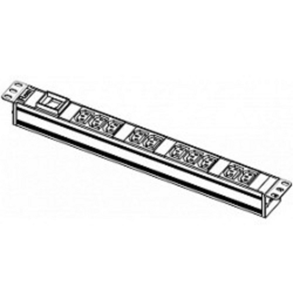 REM Блок розеток Rem-10 без шнура с выкл., 10 IEC 60320 C13, вход IEC 60320 C14, 10A, алюм., 19" (R-10-10C13-V-440-Z)